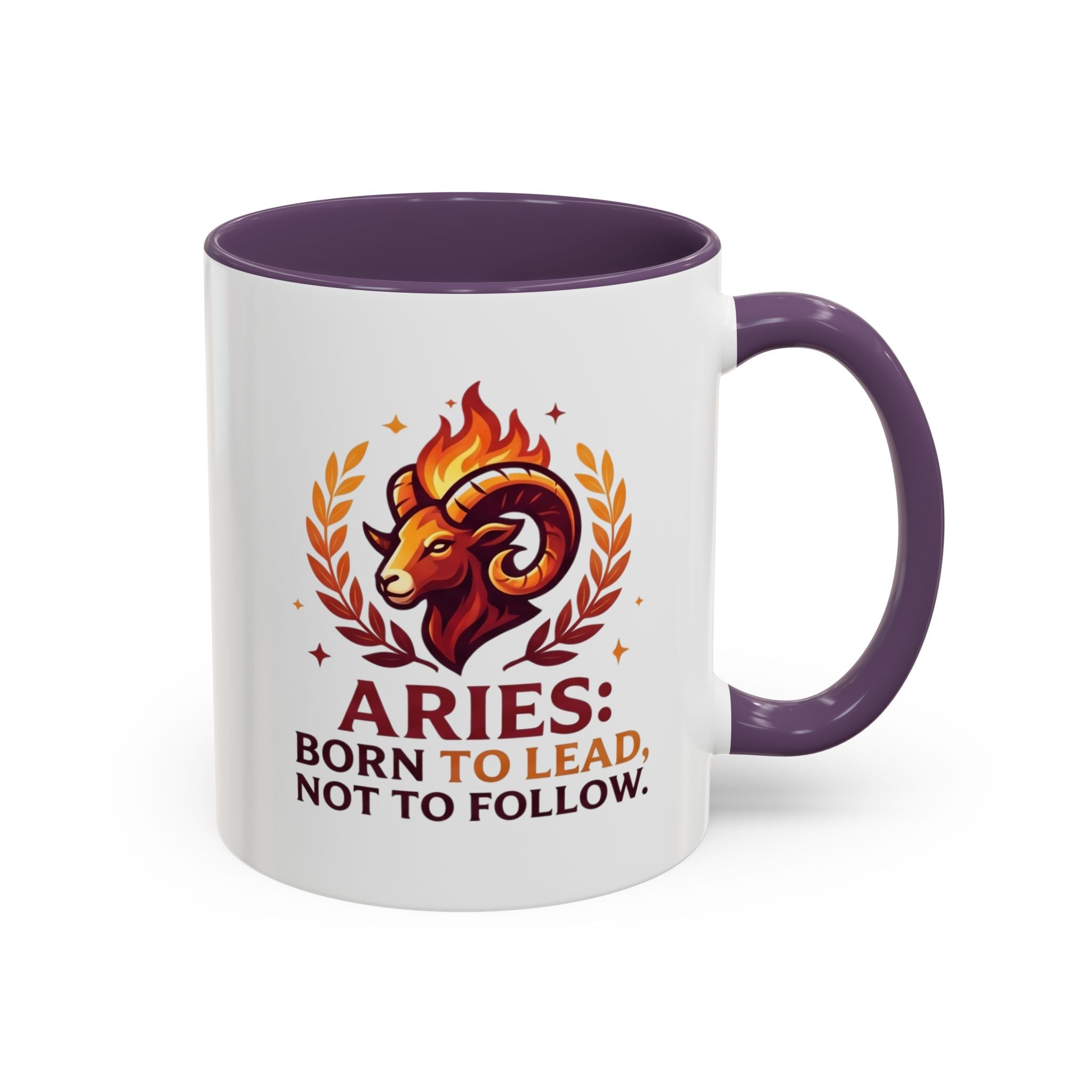 Aries Coffee Mug — "Aries: Born to Lead, Not to Follow" Zodiac Astrology Gift