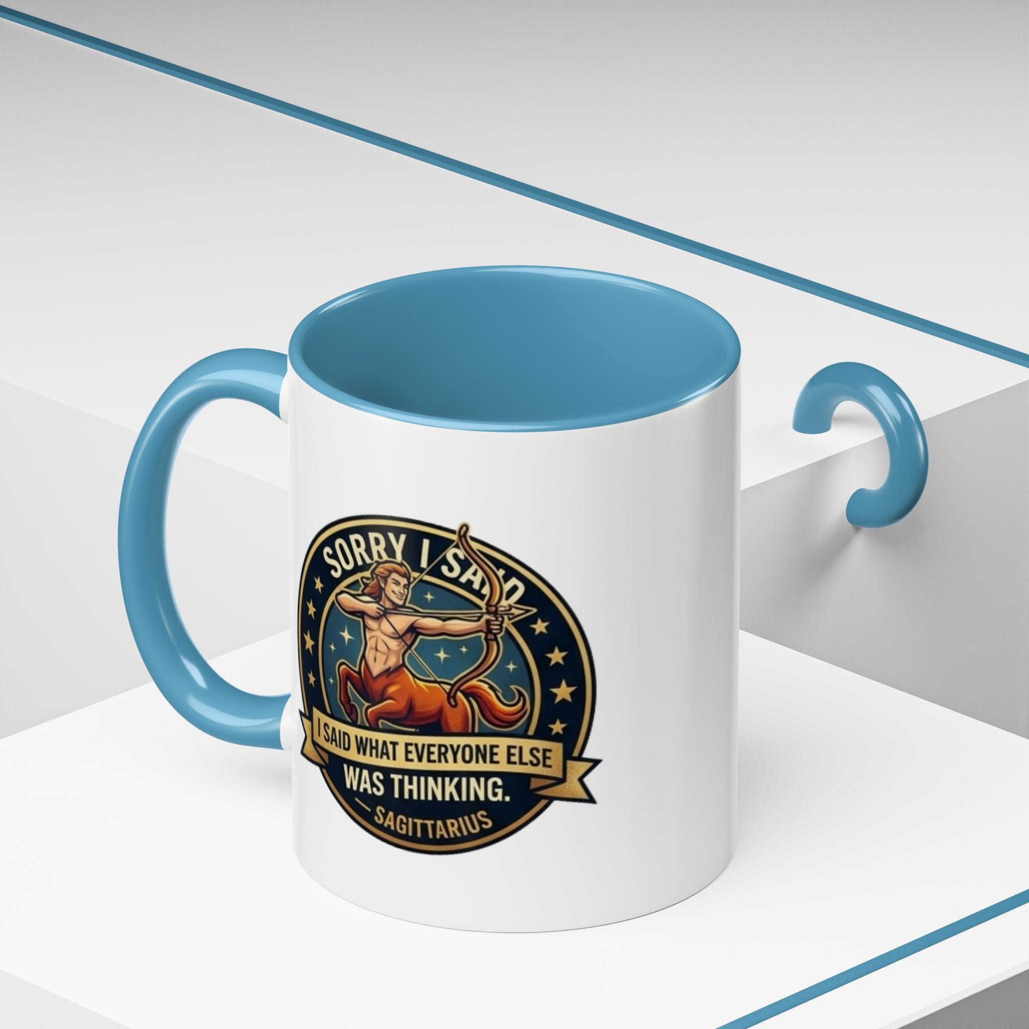 Sagittarius Coffee Mug — "Sorry I Said What Everyone Else Was Thinking" Zodiac Archer Accent Mug