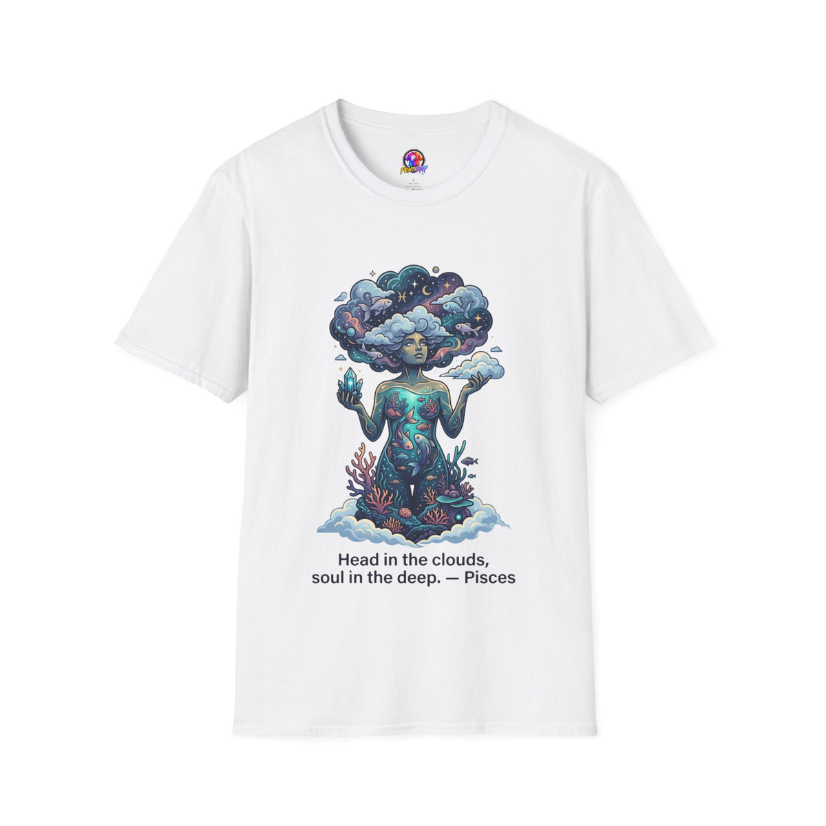 Dreamscape Goddess T-Shirt — 'Head in the Clouds' Surreal Art Tee