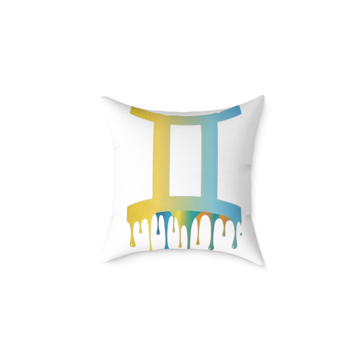 Gemini Zodiac Dripping Astrological Square Poly Canvas Pillow