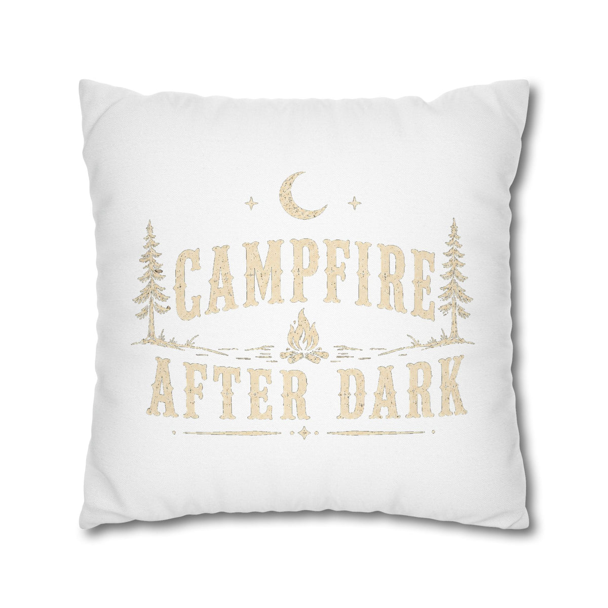 Campfire After Dark Throw Pillowcase Milo Bailey Dog Dad Mom – Rustic Outdoor Camping Accent