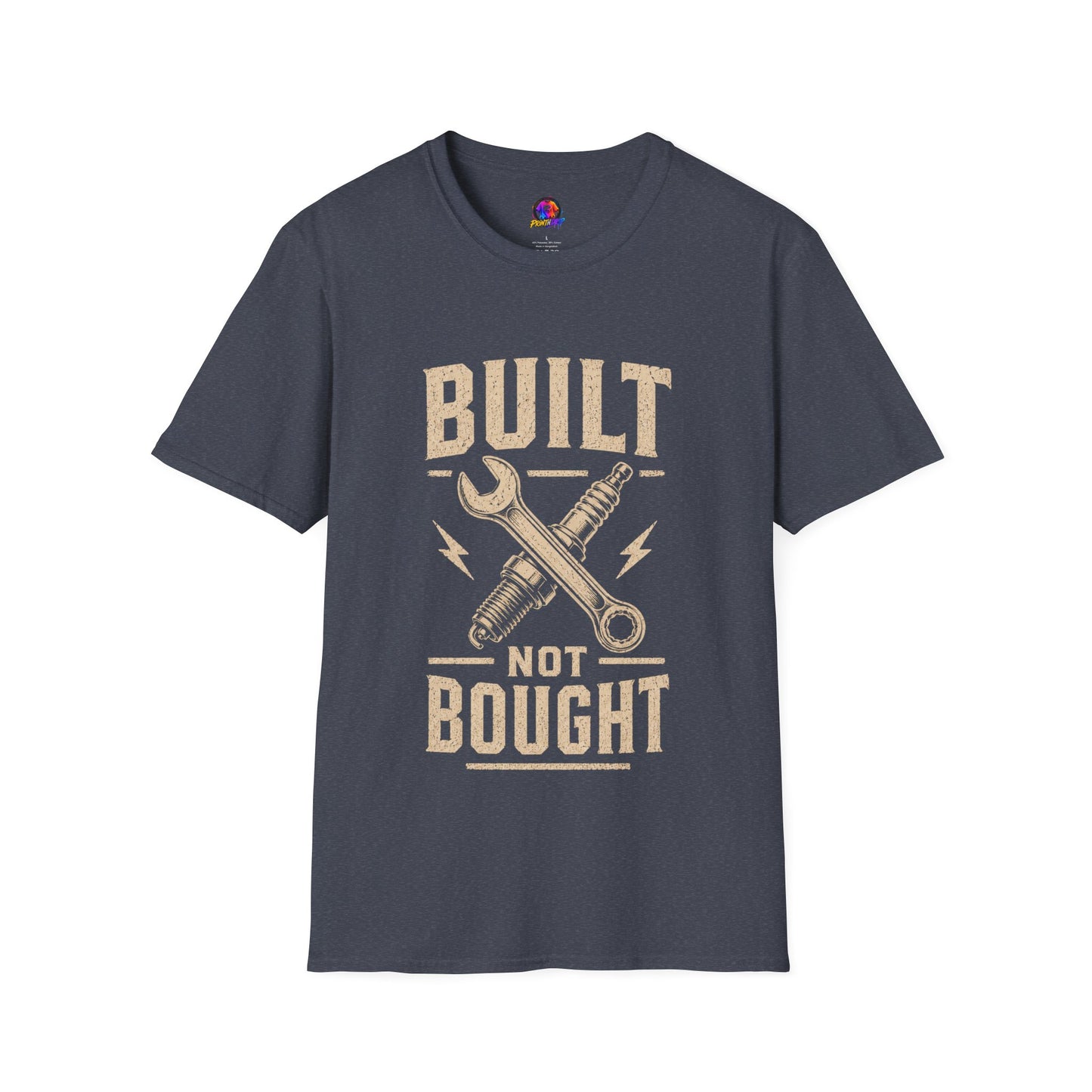 Built Not Bought T-Shirt — Vintage Mechanic DIY Garage Tee