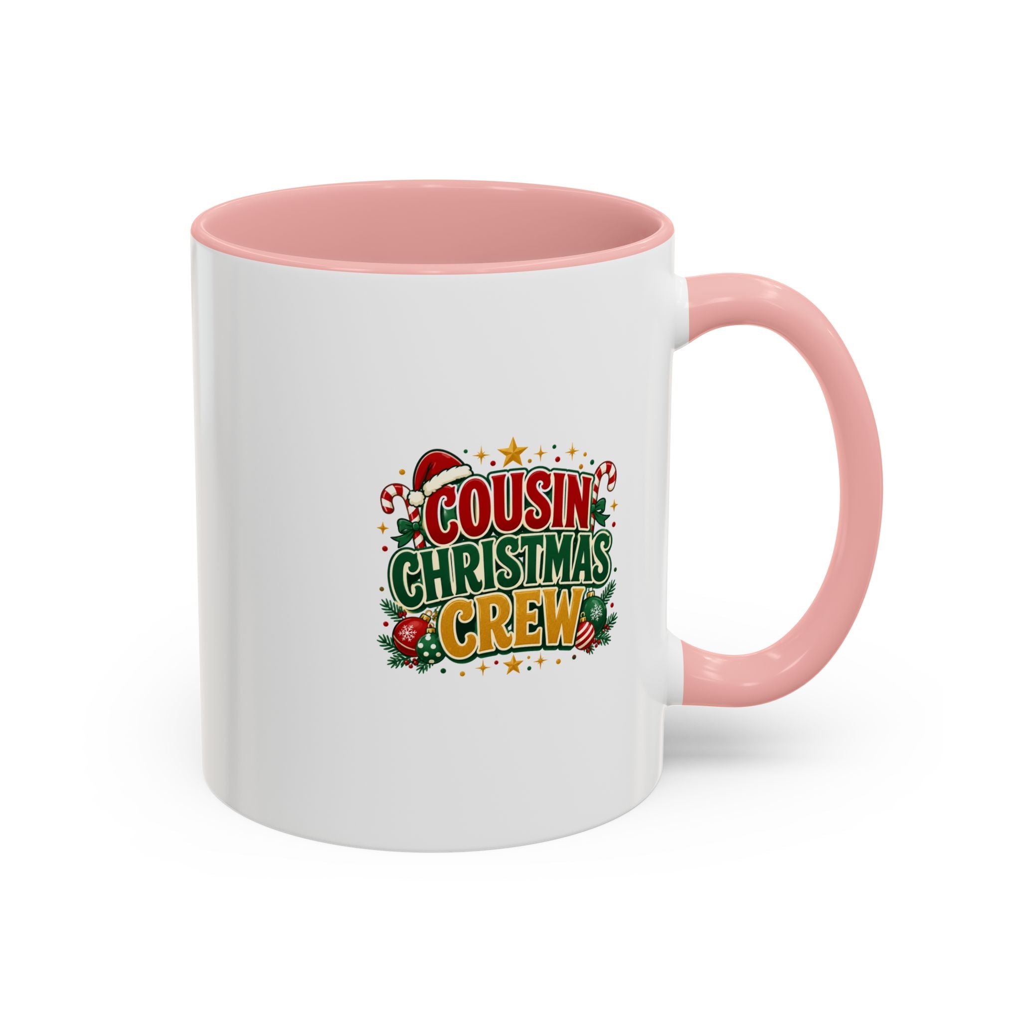 Cousin Christmas Crew Accent Coffee Mug — Holiday Family Christmas Coffee Cup