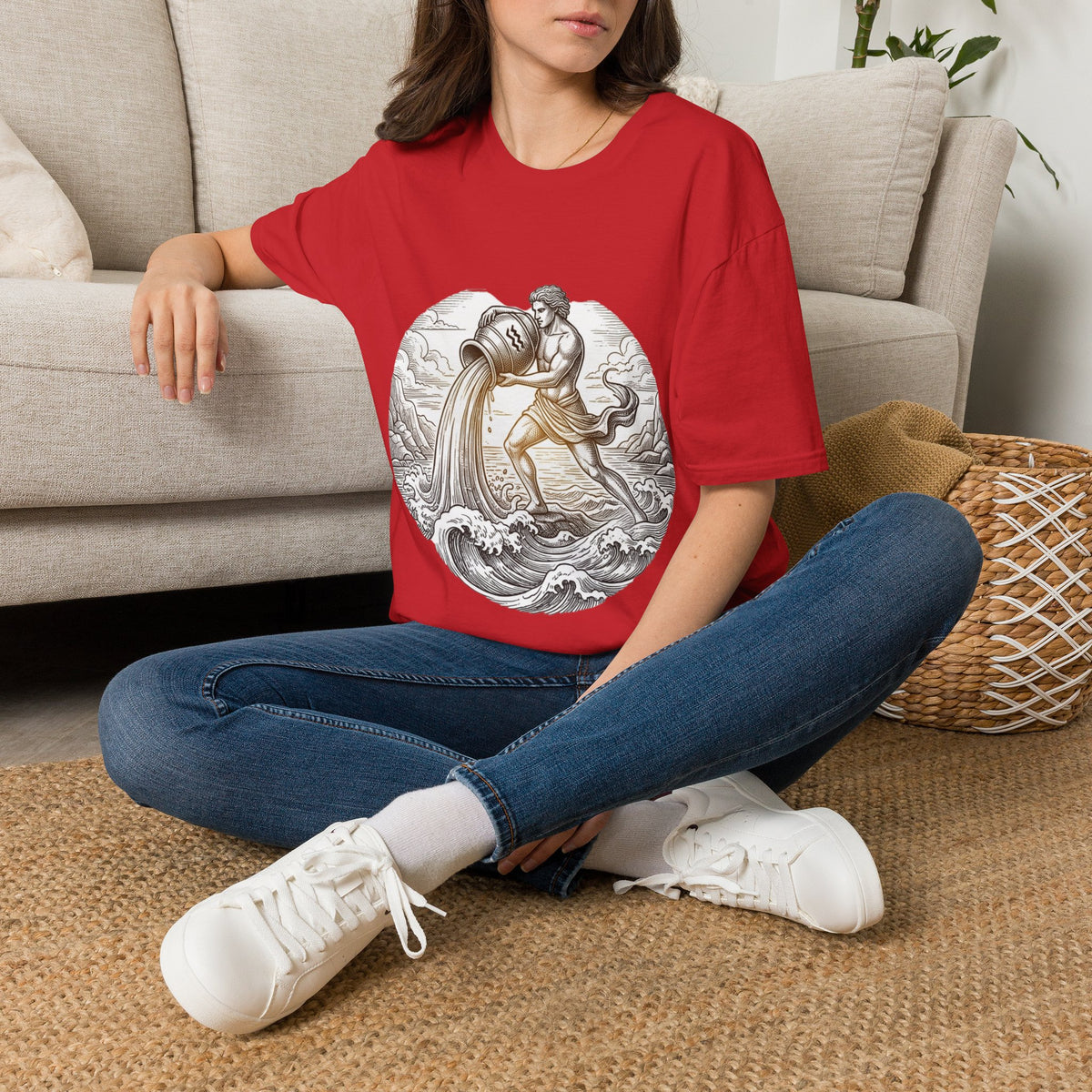 Aquarius Zodiac T-Shirt — Vintage Water Bearer Astrology Tee