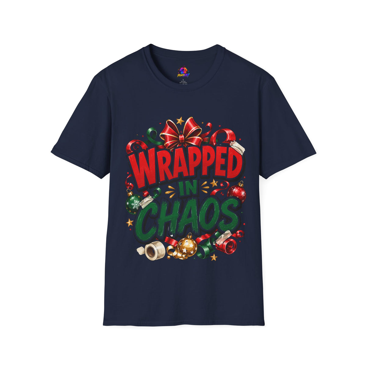 T-Shirt — "Wrapped in Chaos" Holiday Graphic Tee