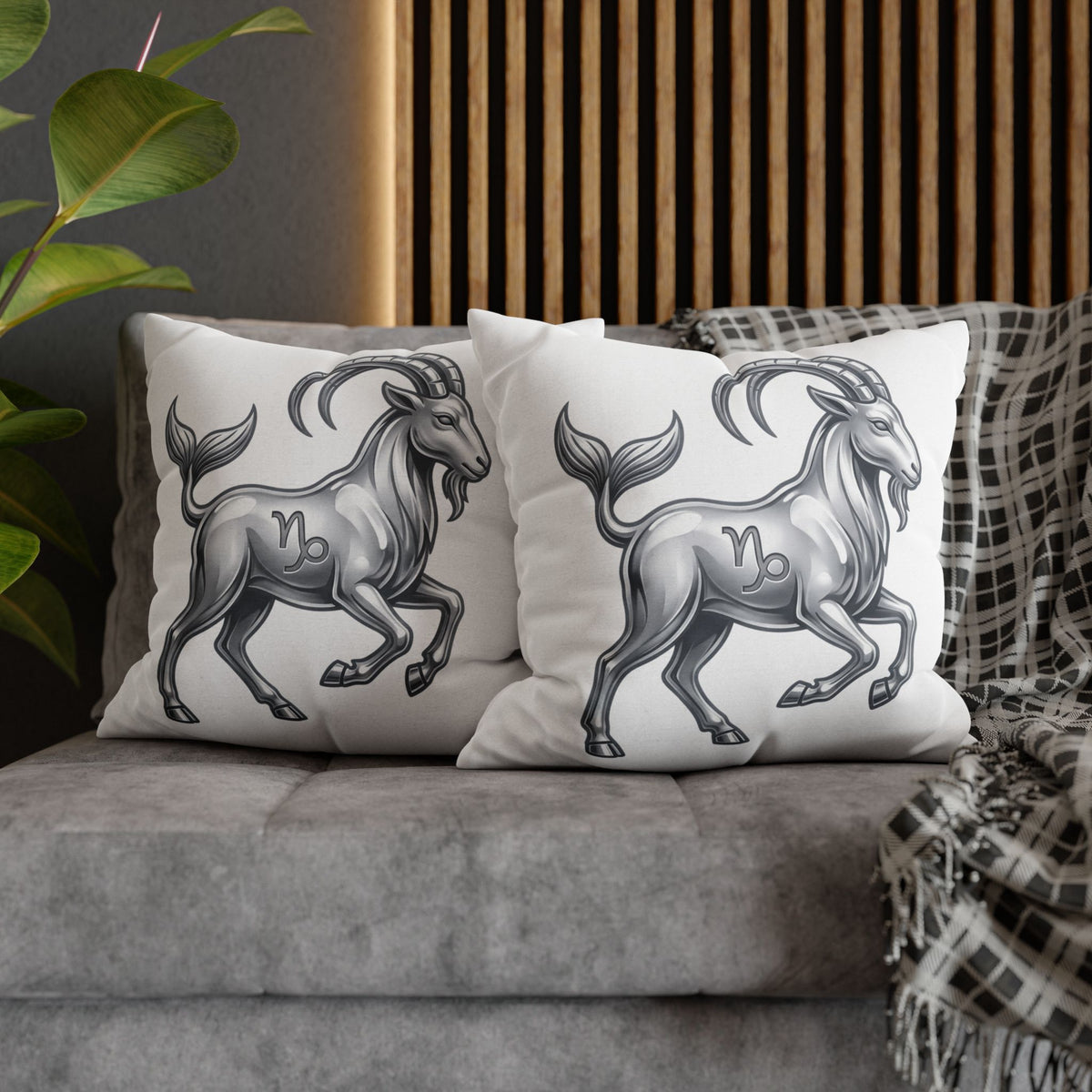 Capricorn Zodiac Pillowcase — Goat-Mermaid Astrology Cushion Cover