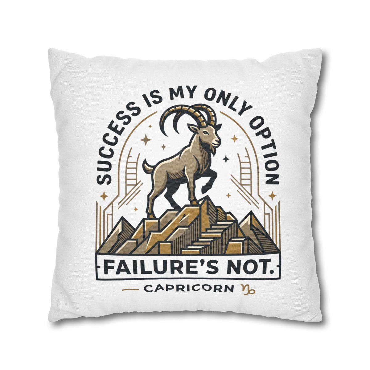 Capricorn Pillowcase – "Success Is My Only Option, Failure's Not" Zodiac Decorative Throw Pillow