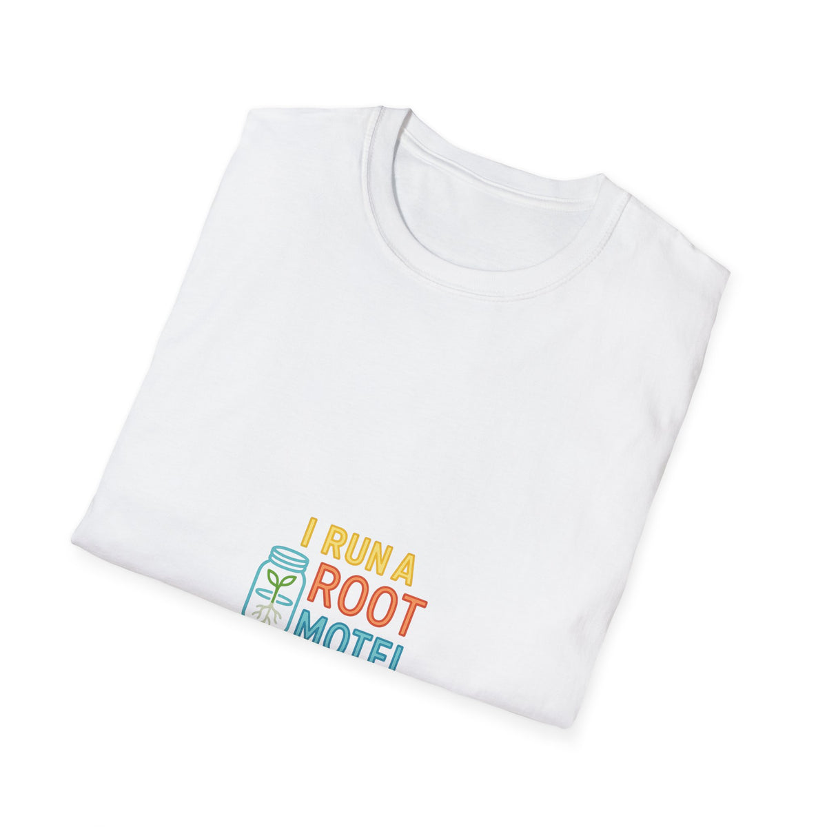 "I Run A Root Motel" Retro Travel Lodge Tee - Funny Plant Parent Gardening White T-Shirt - Trending Now - September 2026