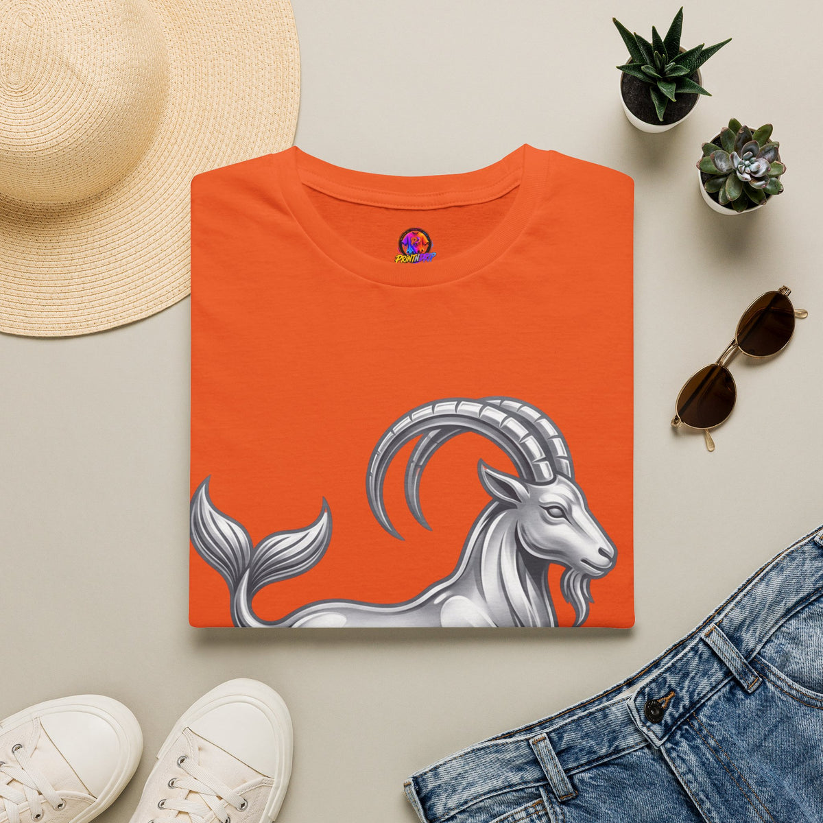 Capricorn Goat Zodiac T-Shirt — Mythical Sea-Goat Horoscope Tee