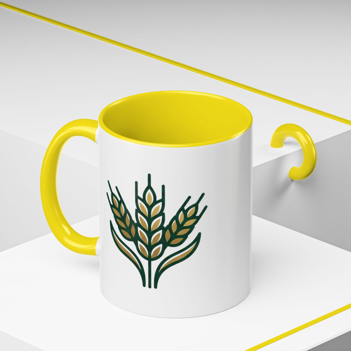 Virgo Zodiac Wheat Ear Accent Coffee Mug – Rustic Farmhouse Tea Cup