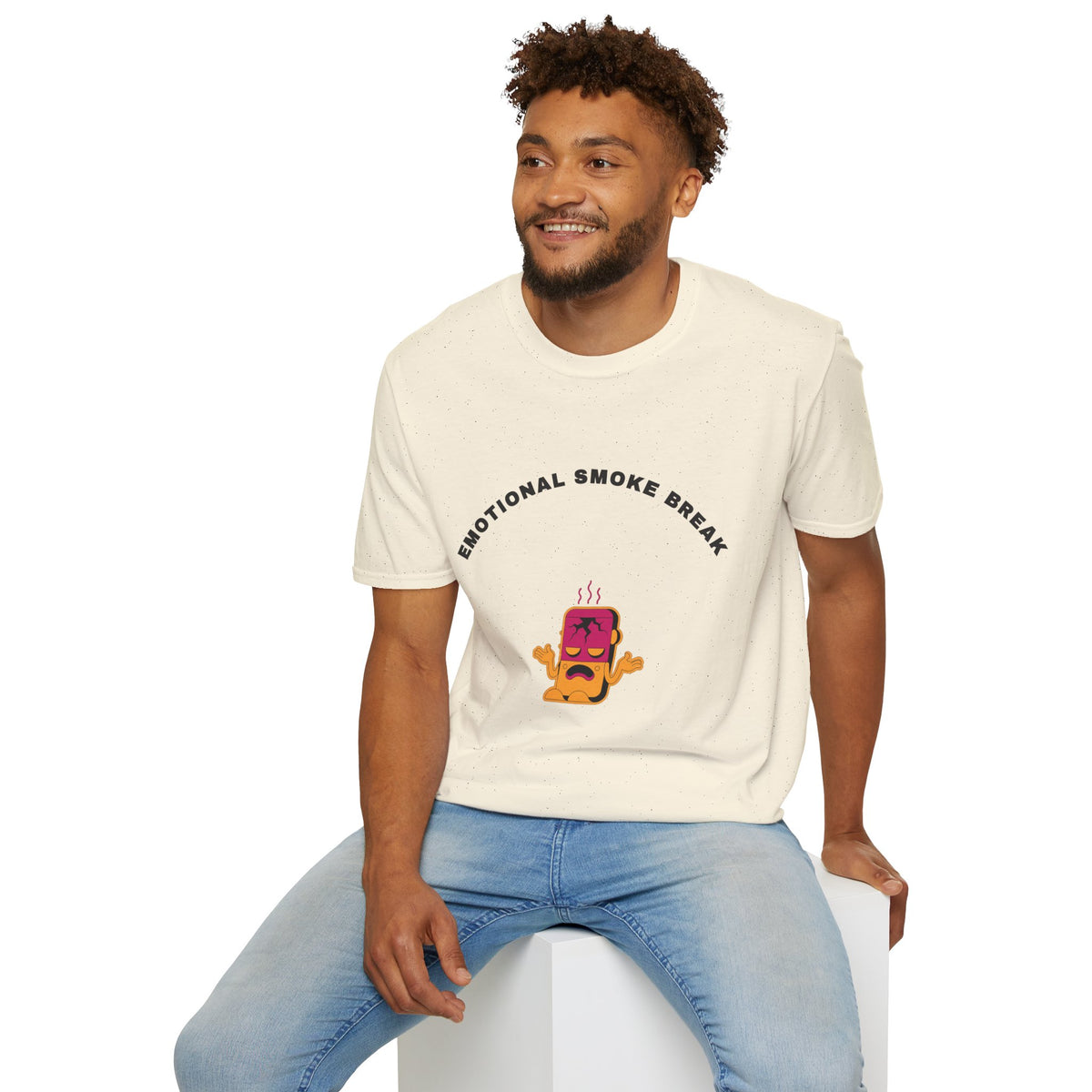 T-Shirt — “Emotional Smoke Break” Funny Cartoon Cigarette Character Tee - Trending Now - September 2026