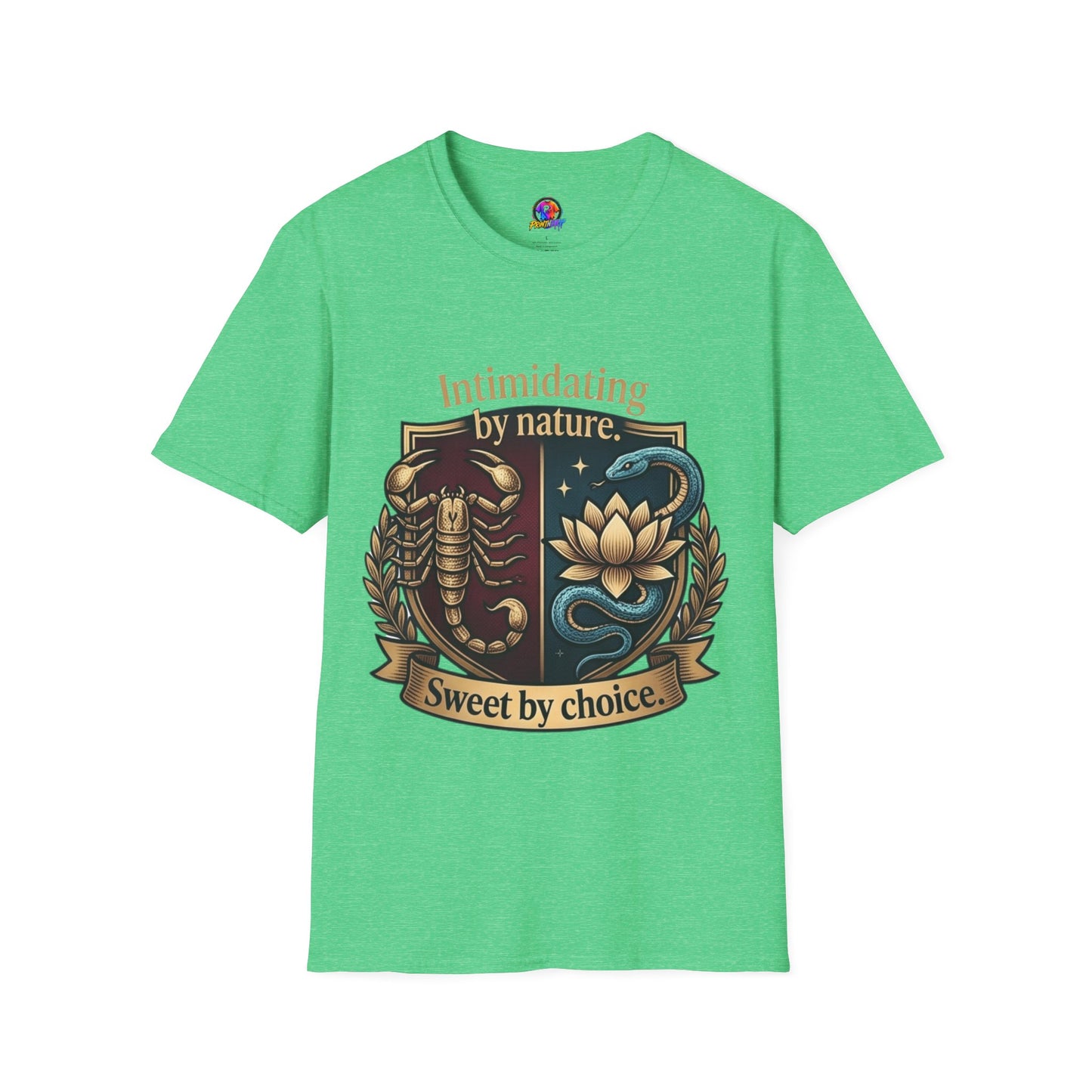 Intimidating by Nature T-Shirt — Scorpion & Snake Badge Design