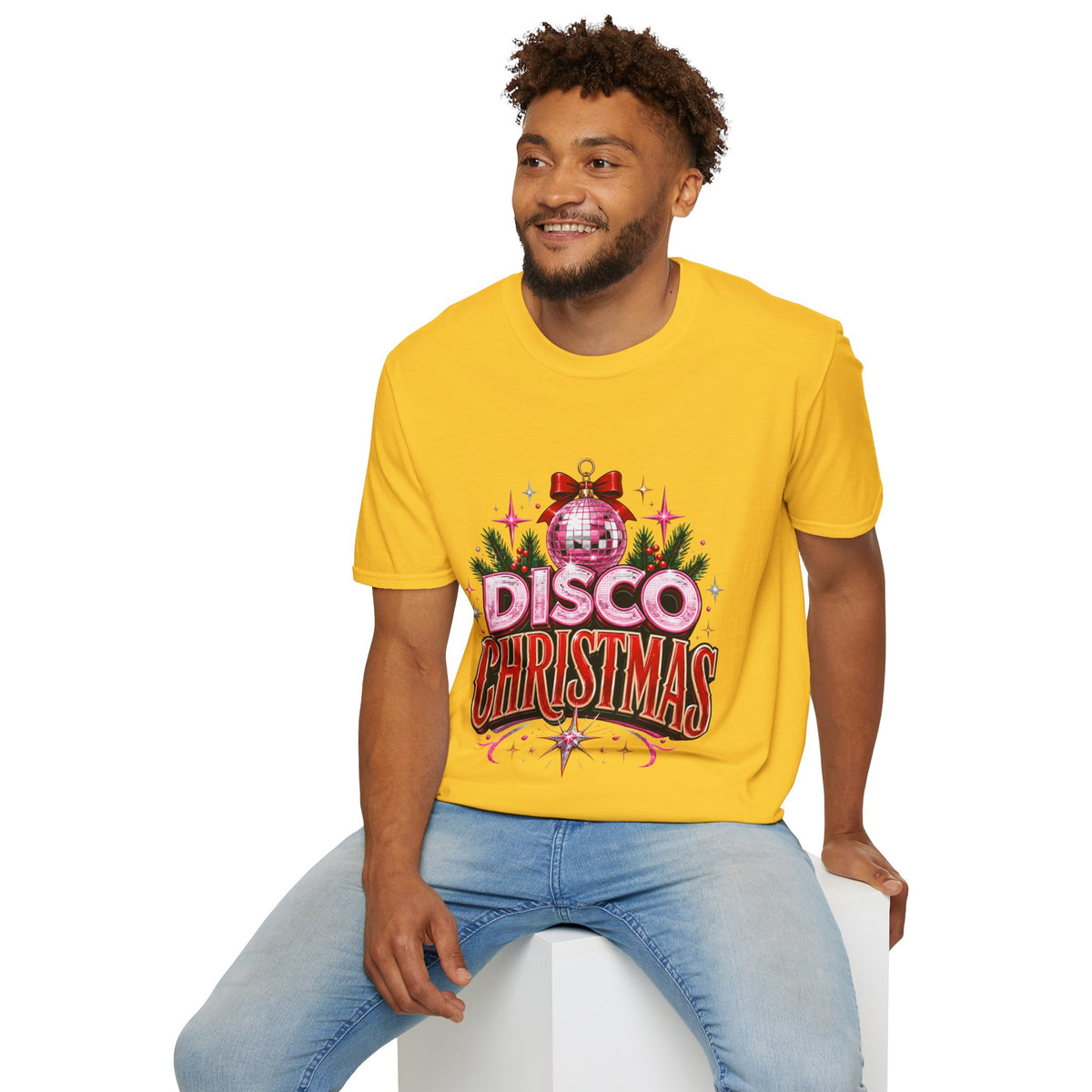 Disco Christmas T-Shirt — Retro Glitter Ornament Holiday Tee