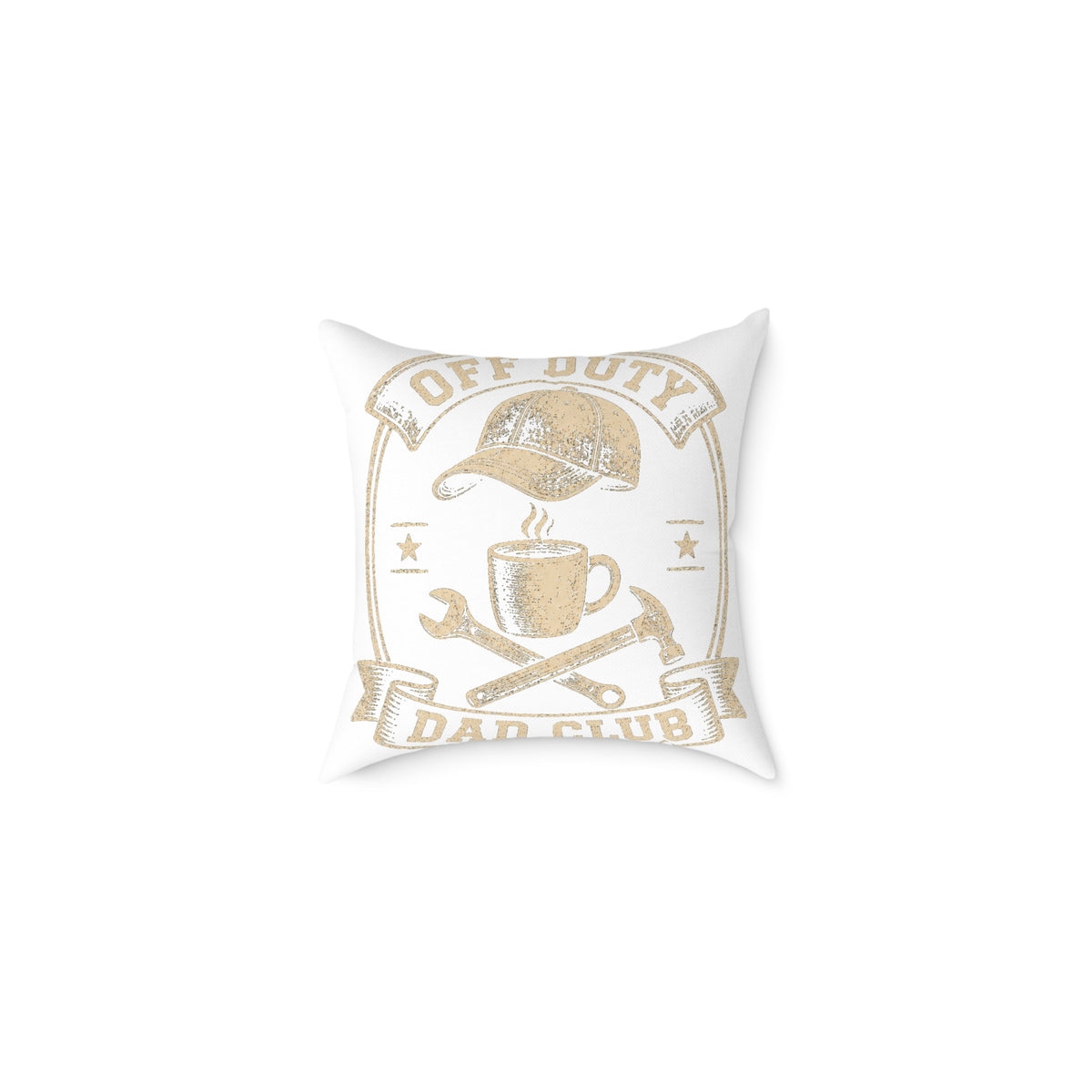 Dad Club Pillow – "Off Duty" Coffee & Tools Square Throw Pillow  Milo Bailey Dog Dad Mom