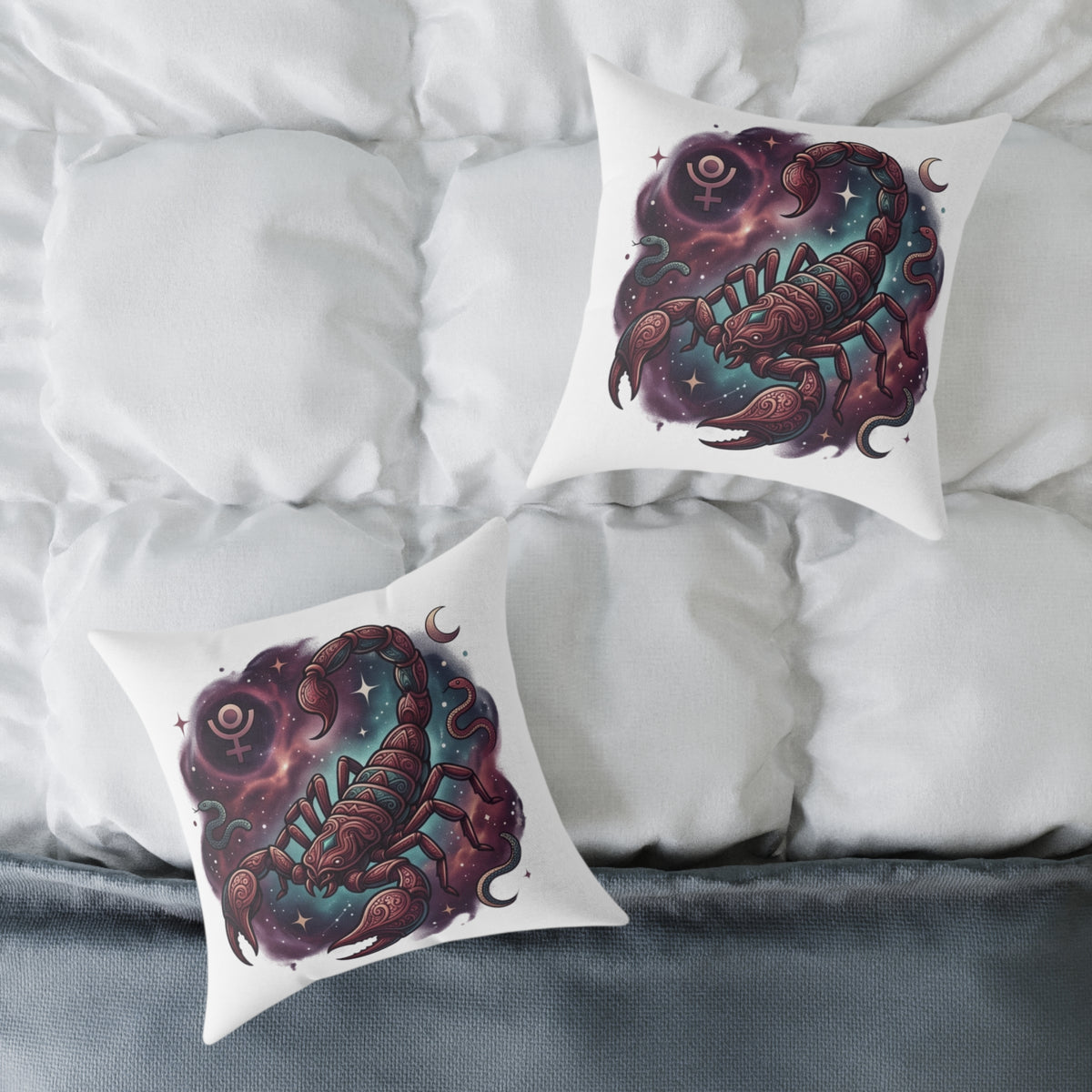 Scorpio Zodiac Astrological Square Poly Canvas Pillow