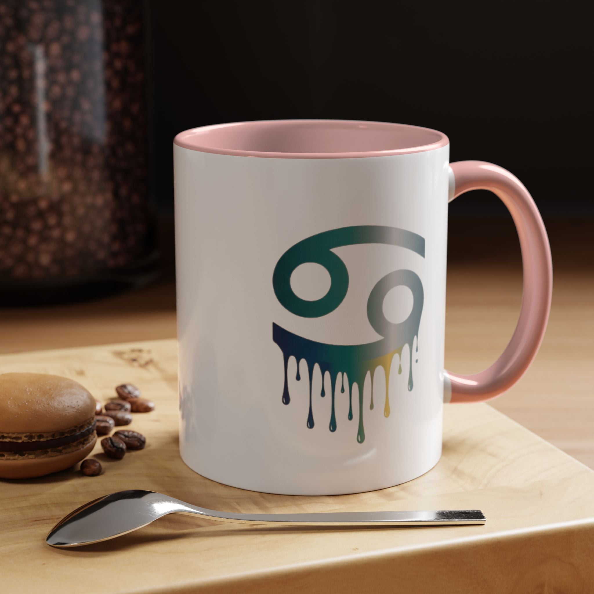 Cancer Zodiac Drip Accent Coffee Mug — Astrology Horoscope Gift