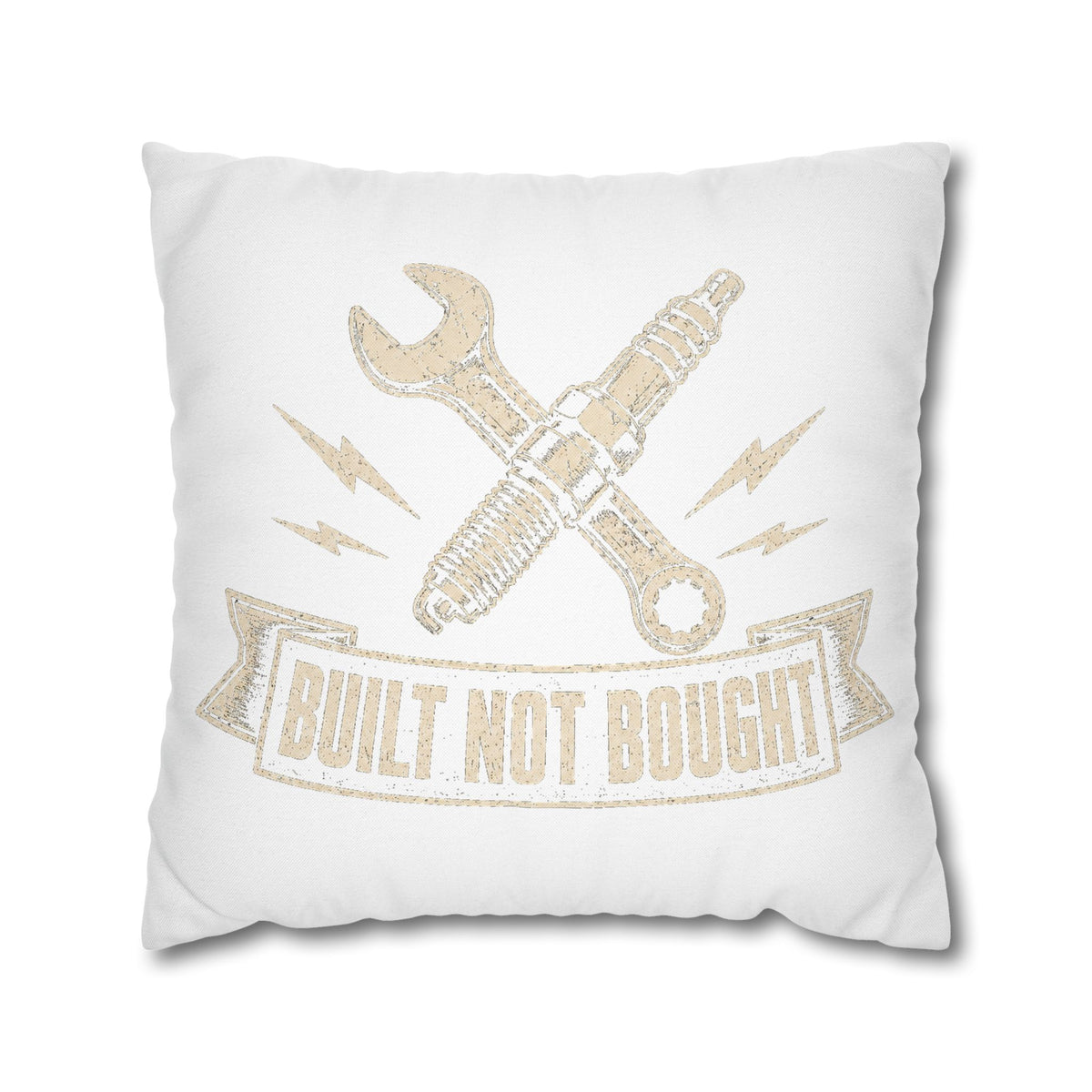 Built Not Bought Pillowcase  Milo Bailey Dog Dad Mom— Mechanic Wrench Spark Plug Decorative Throw Pillow