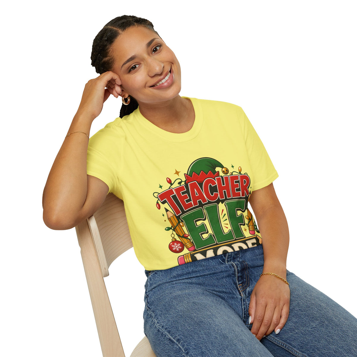 Teacher Elf Mode T-Shirt — Funny Christmas Teacher Holiday Tee