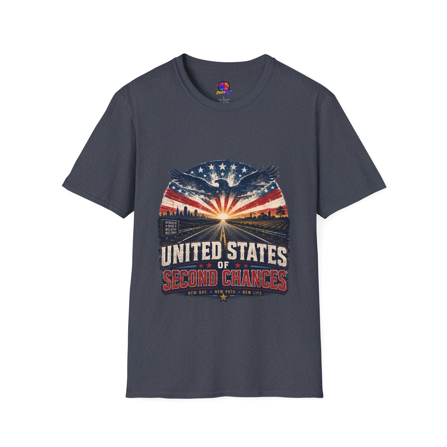 Patriotic Eagle T-Shirt — United States Skyline Vintage Flag Design