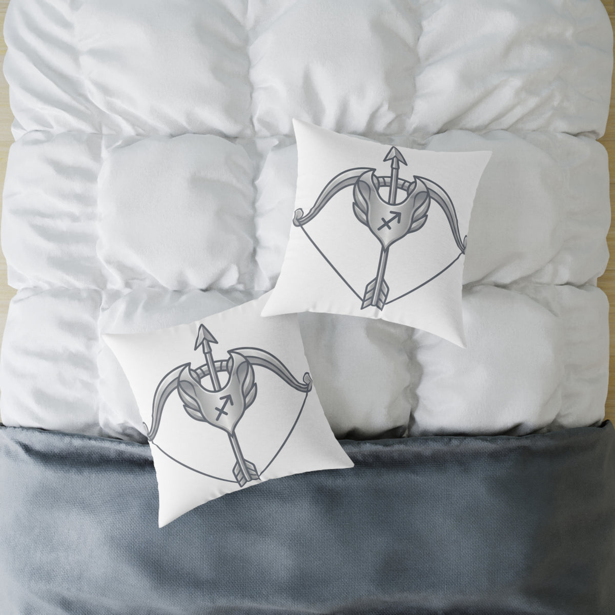 Sagittarius Zodiac Arrow Astrological Square Poly Canvas Pillow