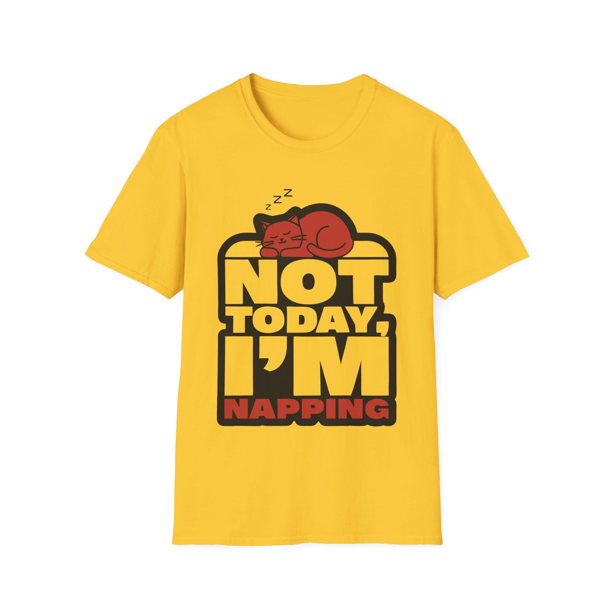 Not Today I'm Napping Orange Cat Tee - Funny Lazy Kitten Bubble Graphic T-Shirt - Trending Now - September 2026