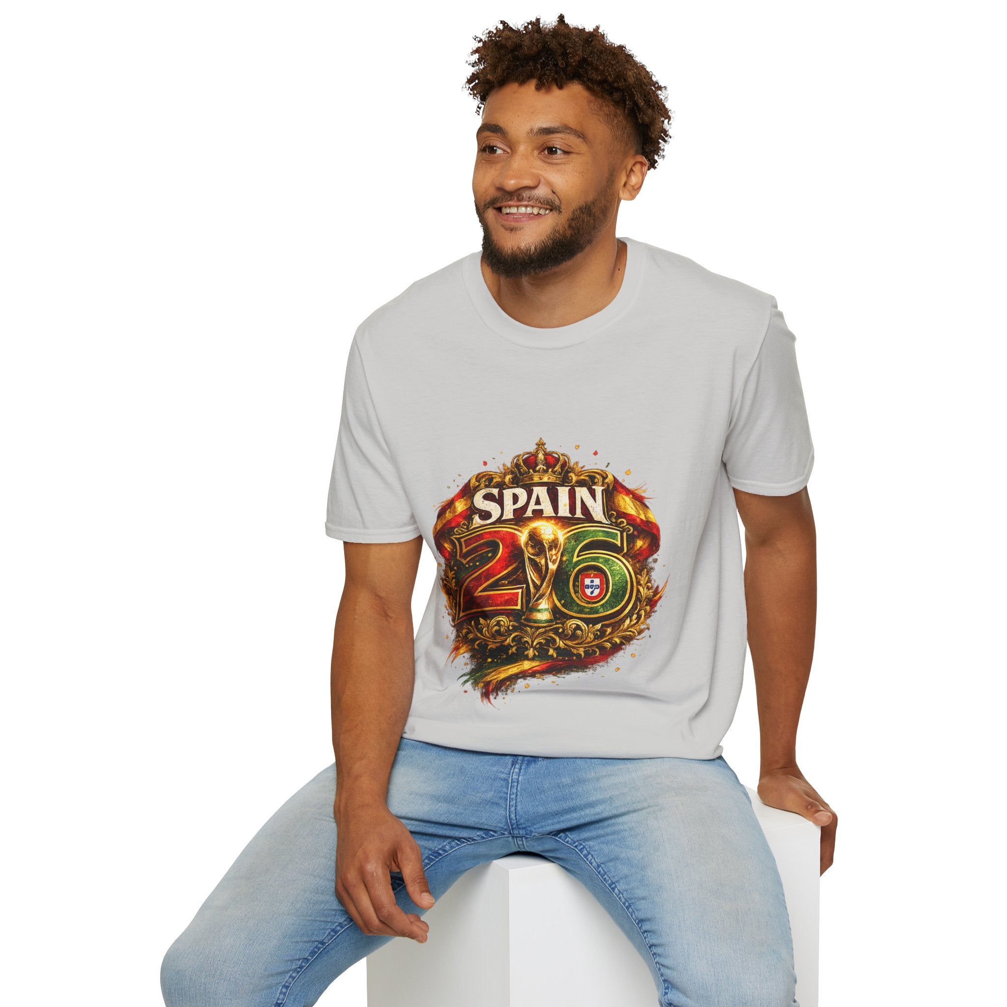Spain 26 Graphic T-Shirt — Vintage Crowned Soccer Fan Tee