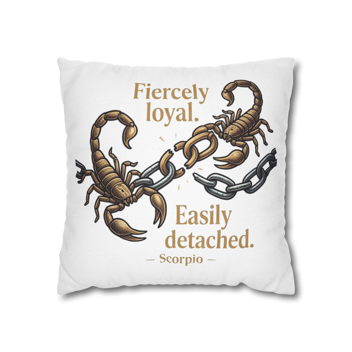 Scorpio Pillowcase – "Fiercely Loyal, Easily Detached" Zodiac Decor