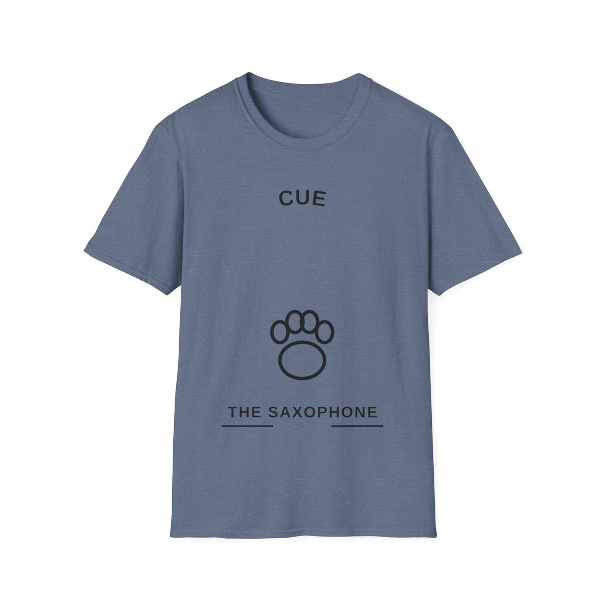 Cue The Saxophone Paw Print T-Shirt - Minimalist Pet Lover Jazz Tee - Trending Now - September 2026
