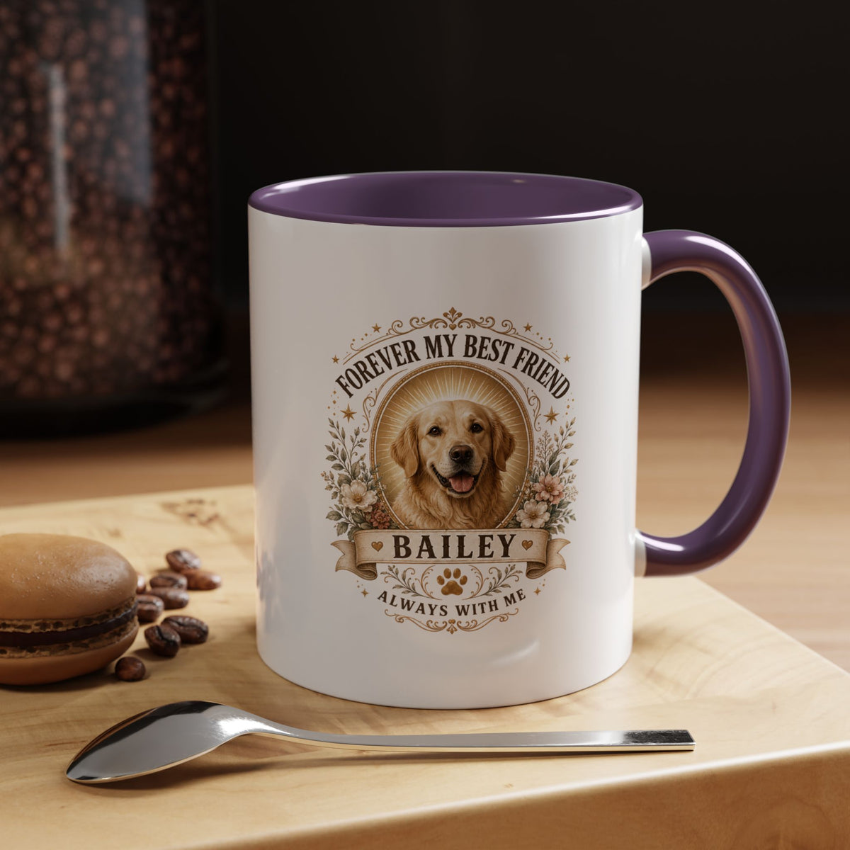 Milo Bailey Dog Dad Mom Personalized Dog Photo Coffee Mug — "Forever My Best Friend" Memorial Mug