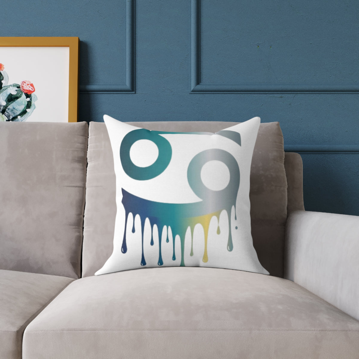 Cancer Zodiac Drip Pillow — Astrological Sign Home Decor