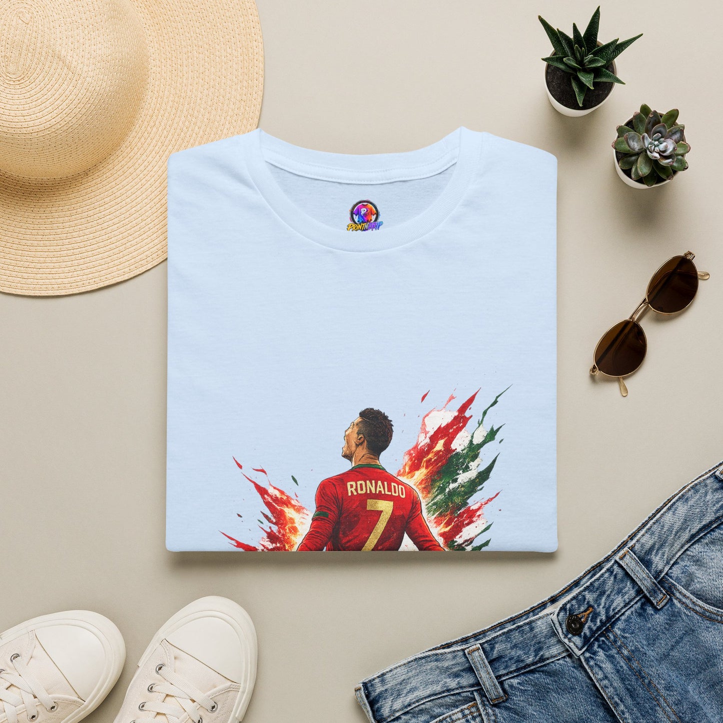 Portugal Soccer Player #7 Graphic T‑Shirt — Dynamic Portugal Fan Tee