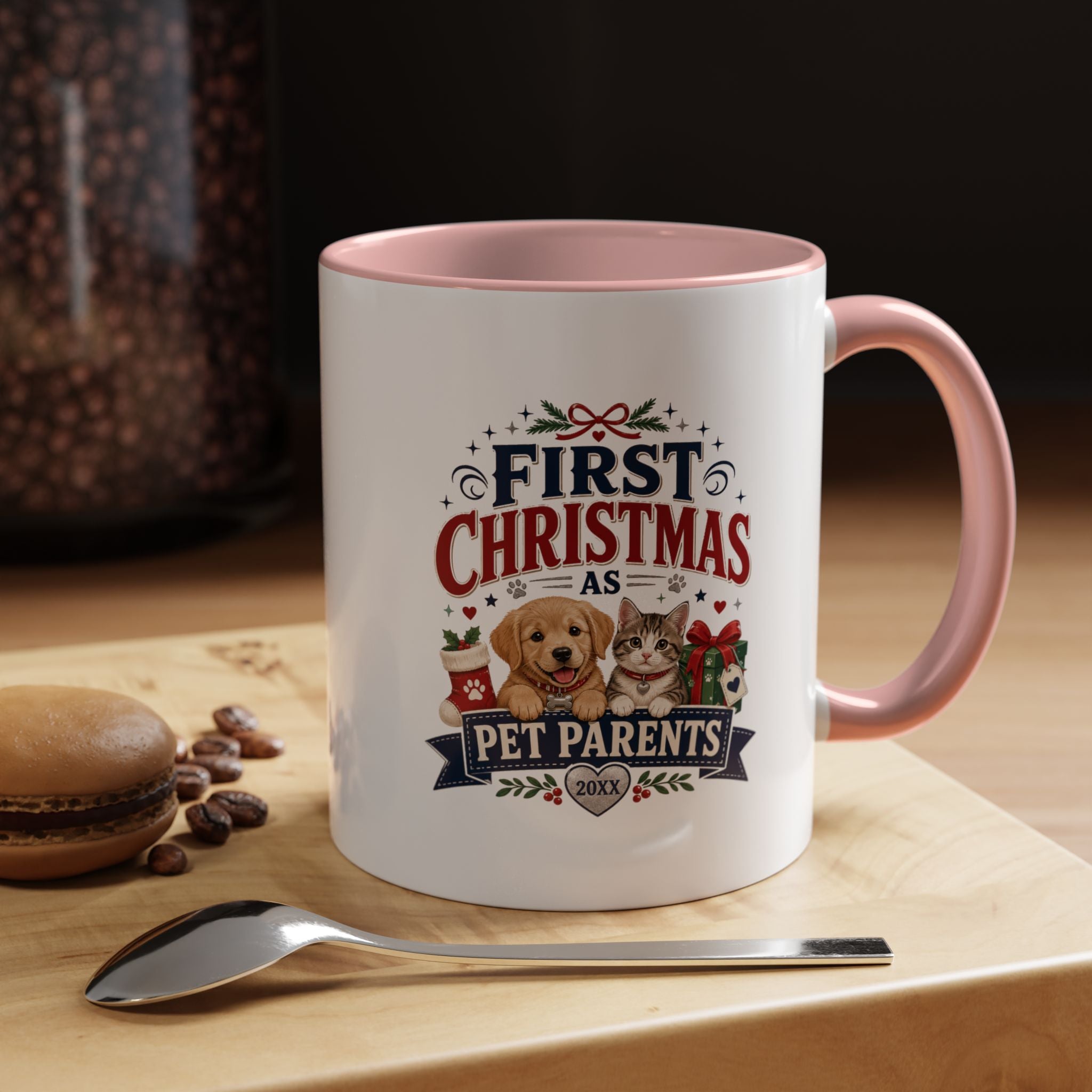 Christmas First Christmas as Pet Parents Coffee Mug — Cute Dog & Cat Holiday Gift