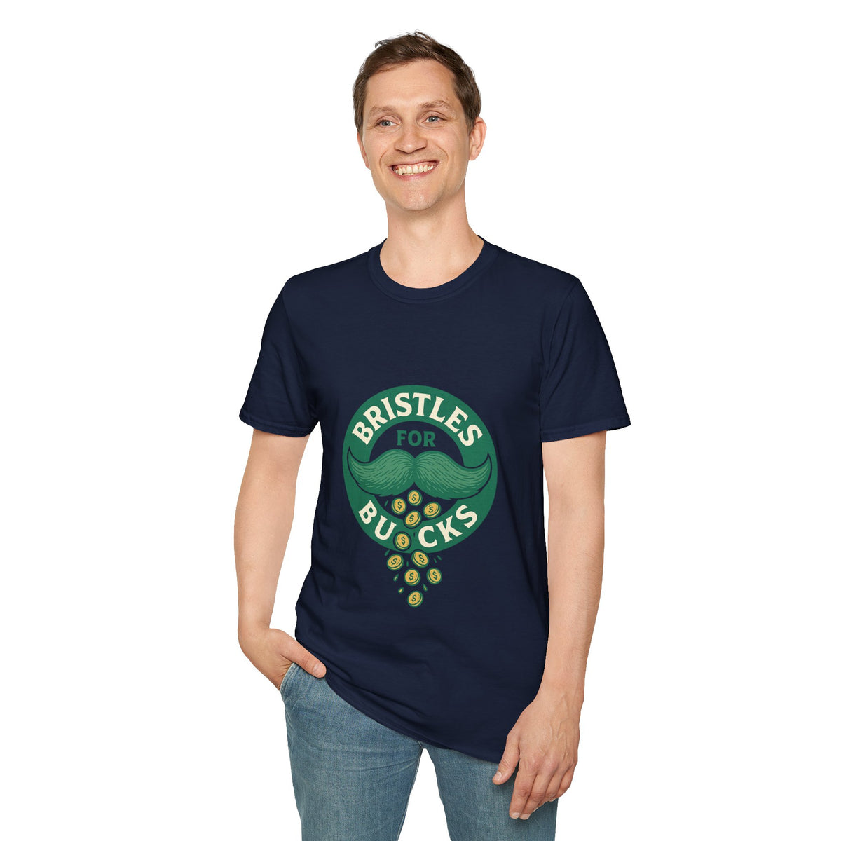 Bristles for Bucks T‑Shirt — Vintage Green Charity Donation Logo Tee - Trending Now - October 2026