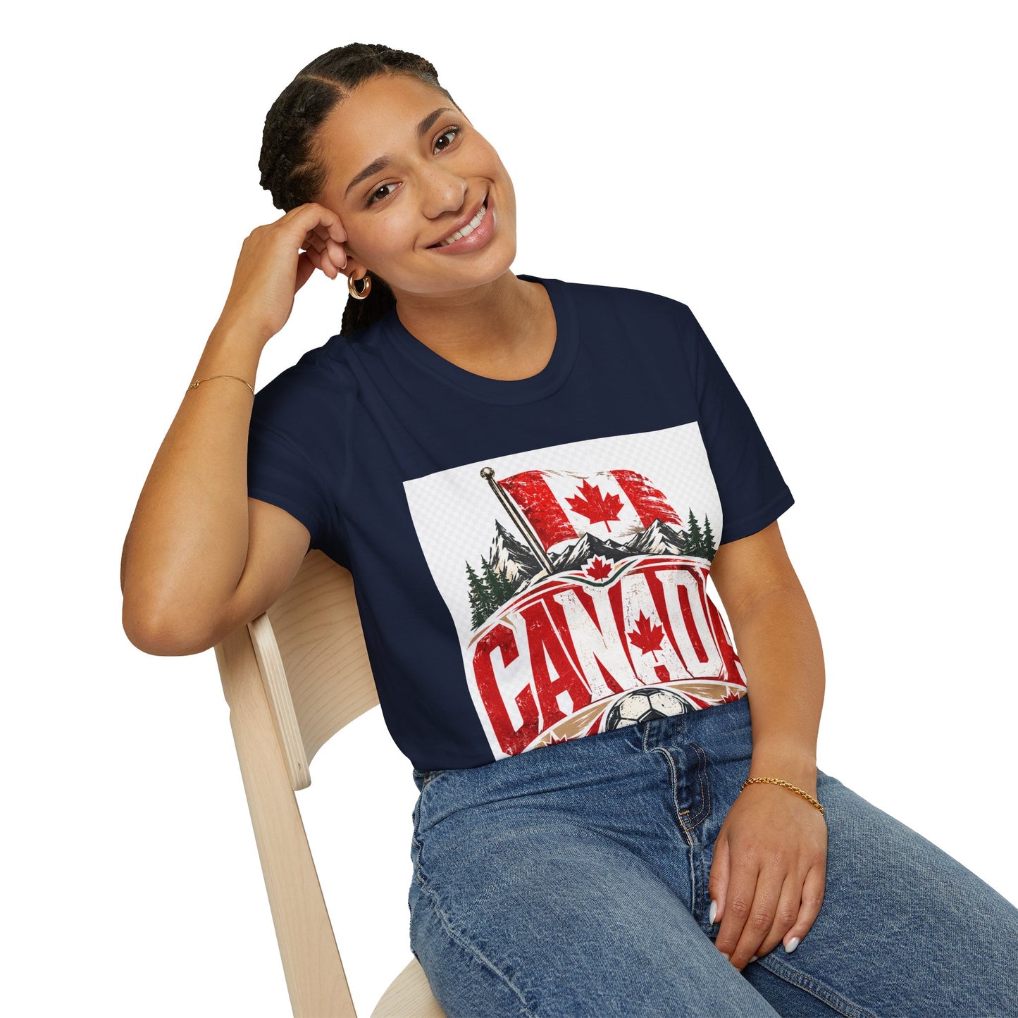 Canada Soccer T‑Shirt — Canadian Flag & Maple Leaf Crest