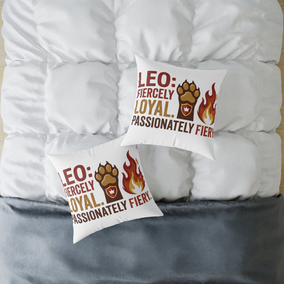 Leo Zodiac Fiercely Loyal Square Poly Canvas Pillow