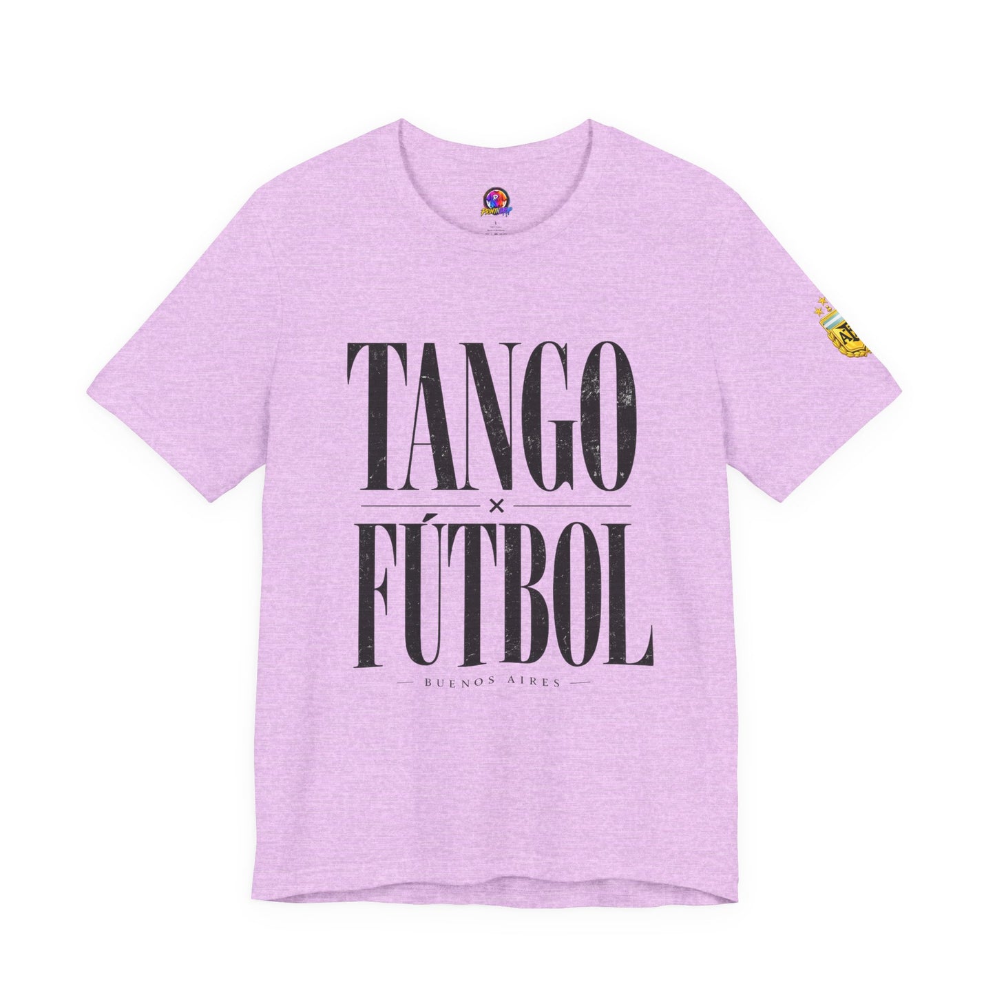 Argentina - Tango y Fútbol Graphic Tee - Bold Serif Soccer & Dance Shirt