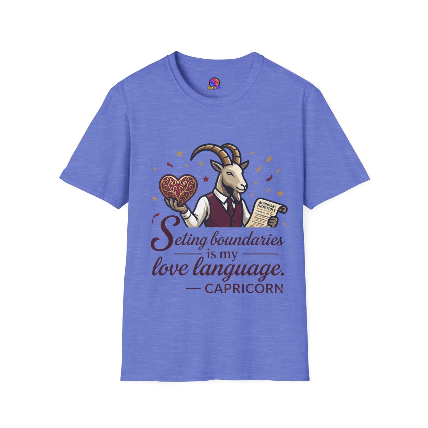 Capricorn T-Shirt — "Setting Boundaries is My Love Language" Zodiac Goat Tee