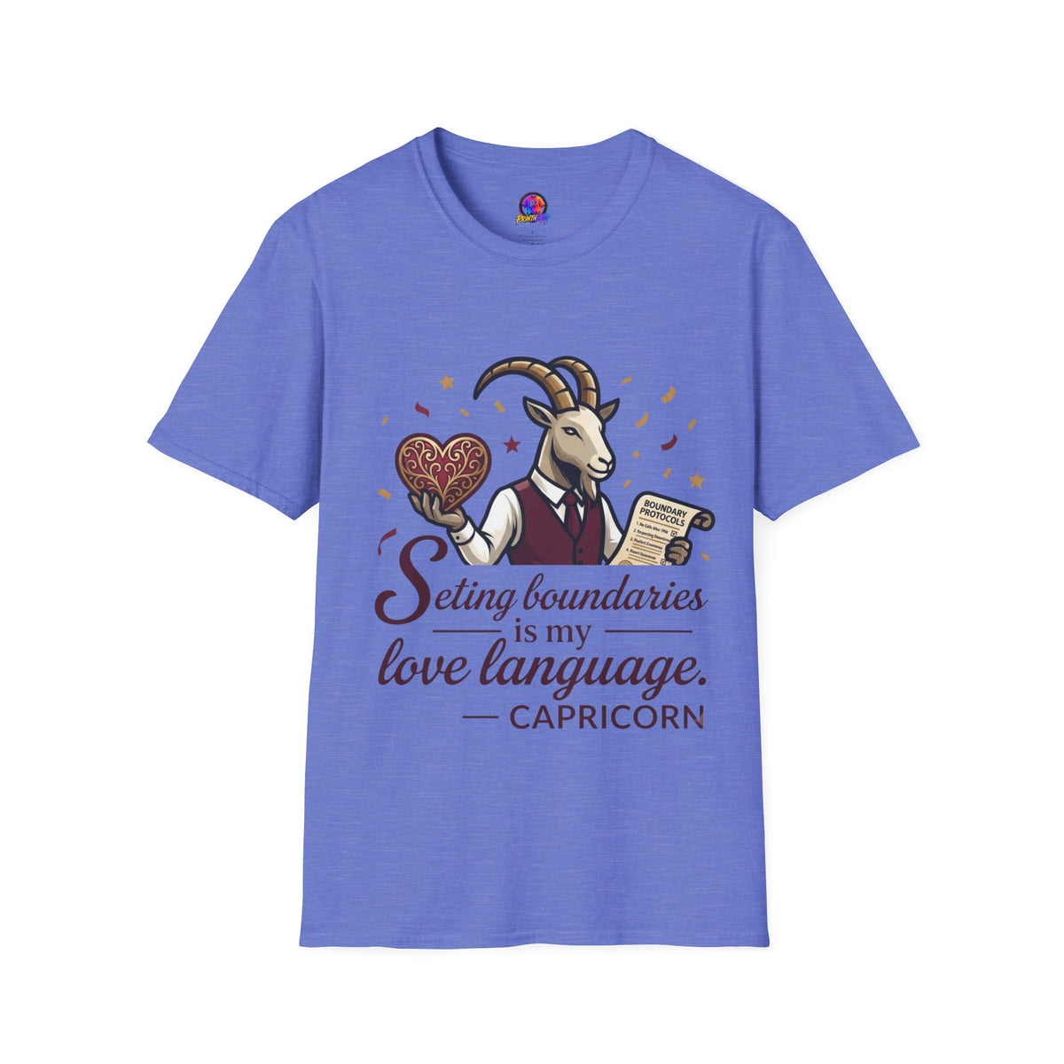 Capricorn T-Shirt — "Setting Boundaries is My Love Language" Zodiac Goat Tee
