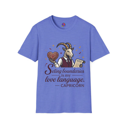 Capricorn T-Shirt — "Setting Boundaries is My Love Language" Zodiac Goat Tee