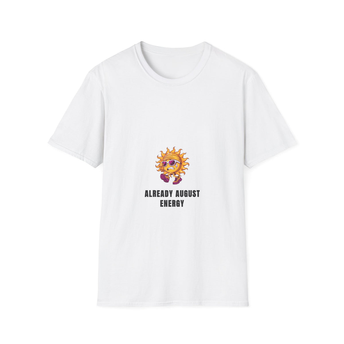 Already August Energy Sunglasses Sun Funny White Graphic Tee - Trending Now - September 2026