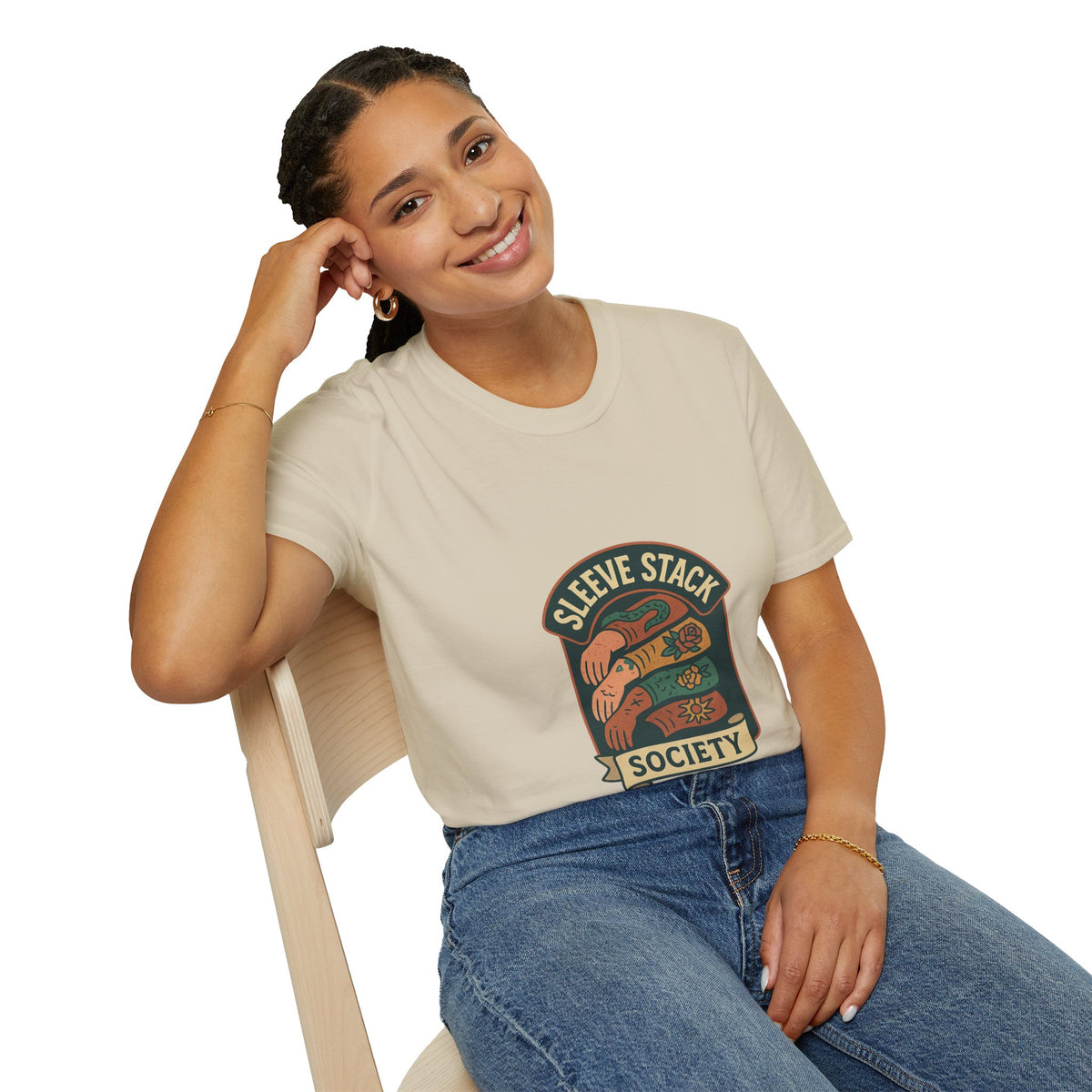 Sleeve Stack Society T-Shirt — Vintage Tattoo Sleeve Graphic Tee - Trending Now - October 2026