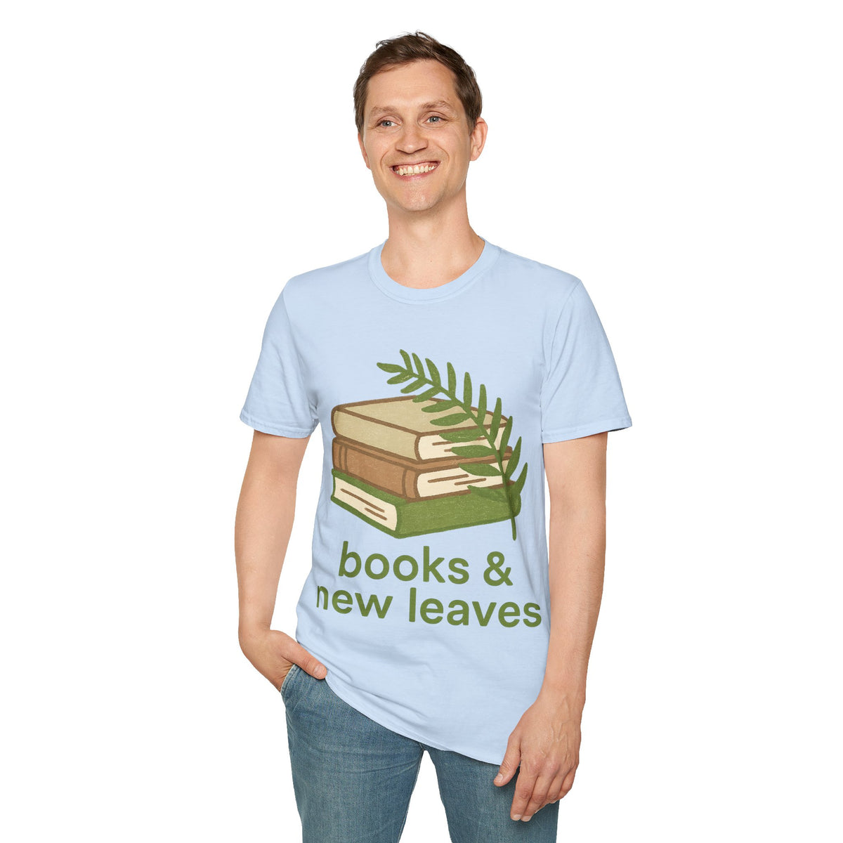 Books & New Leaves T-Shirt — Botanical Book Lover Tee - Trending Now - September 2026