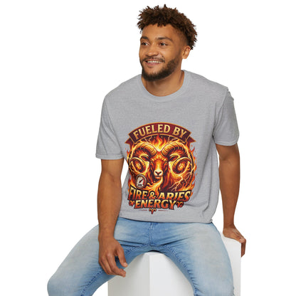 Fueled By Fire & Aries Energy T-Shirt — Zodiac Ram Graphic Tee