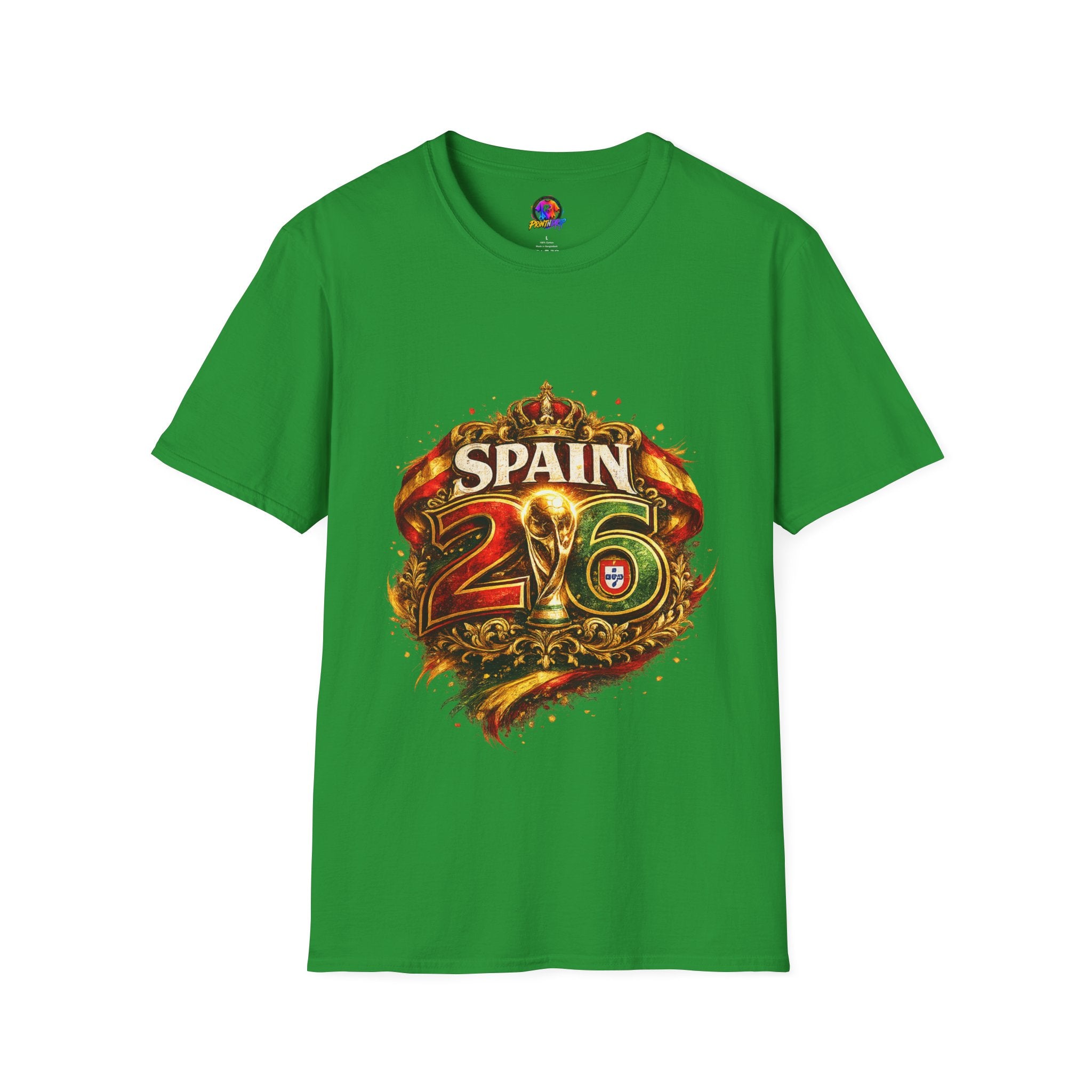 Spain 26 Graphic T-Shirt — Vintage Crowned Soccer Fan Tee