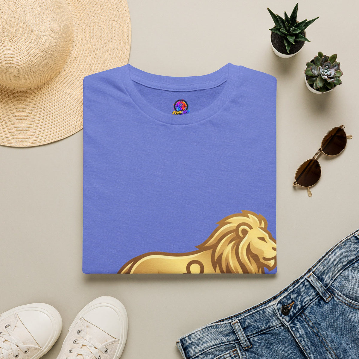 Leo Zodiac Lion T-Shirt — Gold Astrology Tee for Leo Birthdays & Zodiac Fans