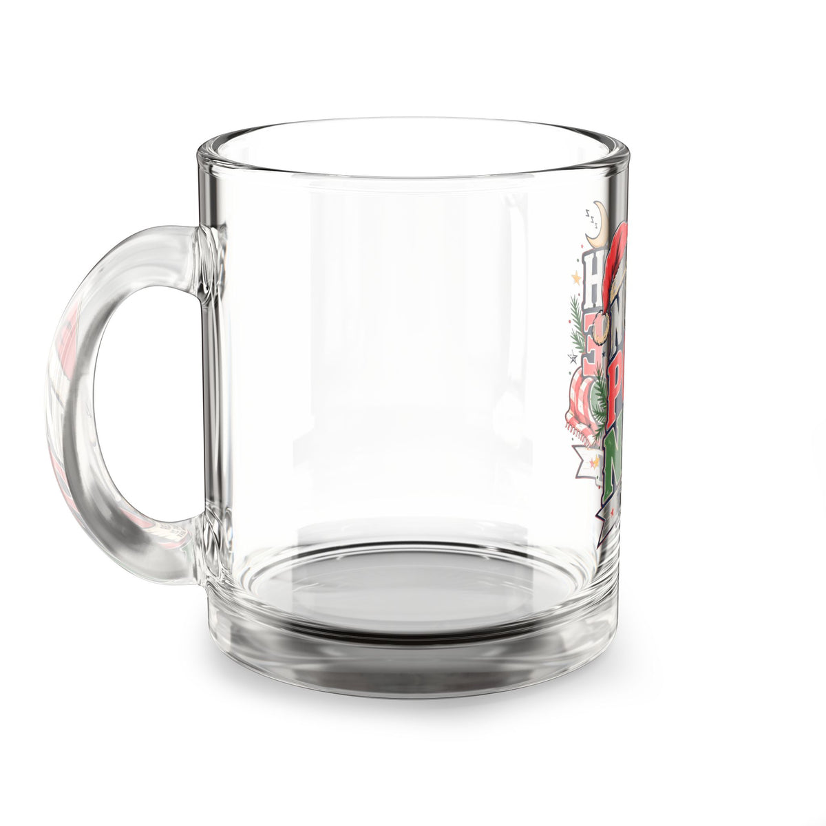 Christmas Glass Mug 10 oz North Pole Nap Team Glass Mug — 10oz Christmas Coffee Cup