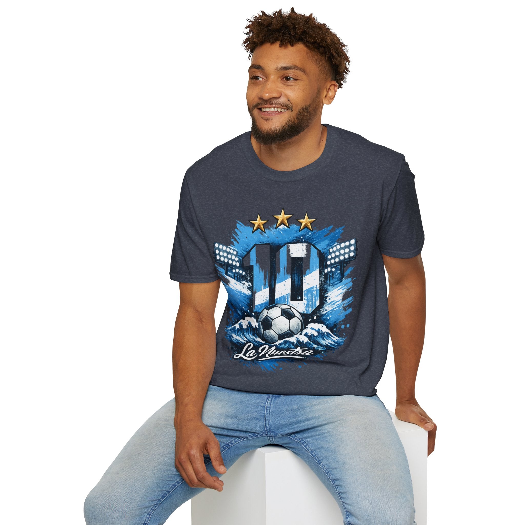 Argentina Soccer Fan T-Shirt — 'La Nuestra' #10 Jersey Design