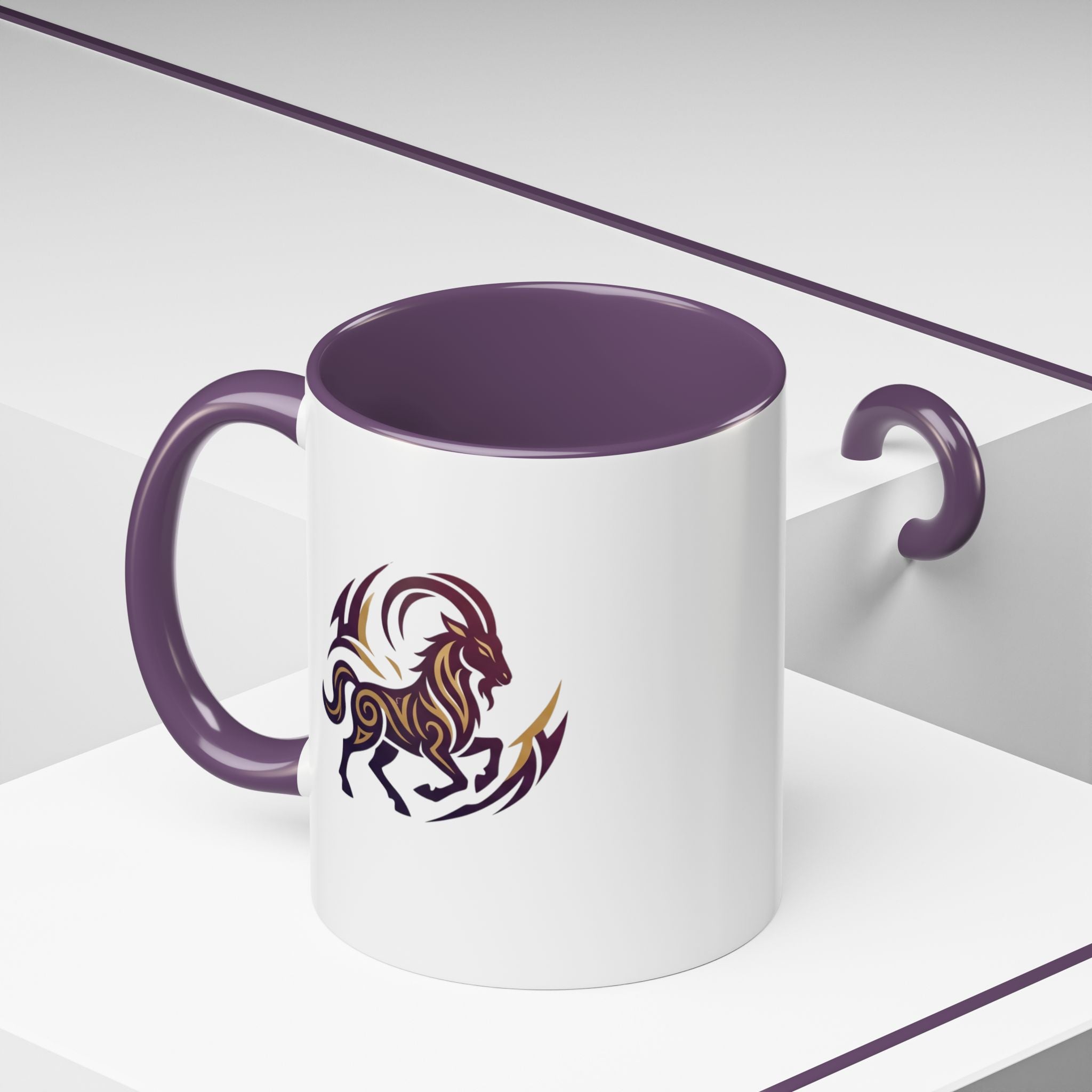 Capricorn Tribal Goat Accent Coffee Mug — Zodiac Horoscope Gift