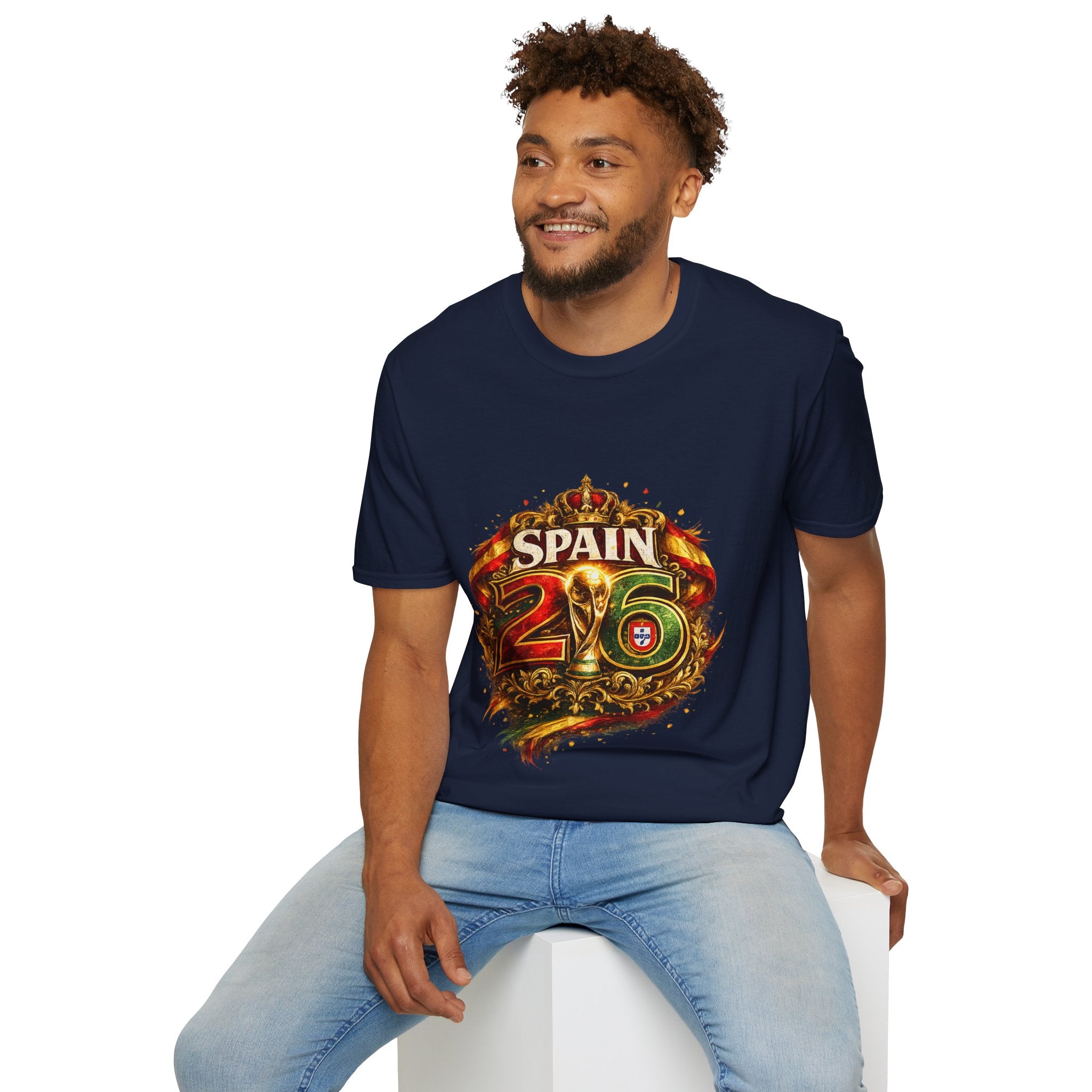 Spain 26 Graphic T-Shirt — Vintage Crowned Soccer Fan Tee