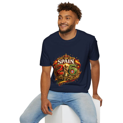 Spain 26 Graphic T-Shirt — Vintage Crowned Soccer Fan Tee